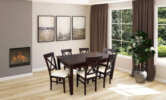 Komplett Set Esstisch 6x Stühle Esszimmer Ess Gruppe Stein Garnitur Tische 7tlg