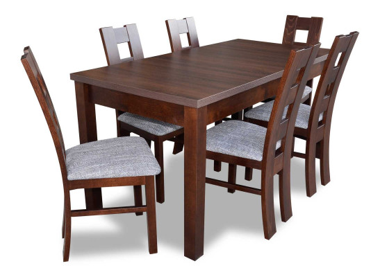 Klassischer Esstisch Tisch Holz Esszimmer Garnitur 6x Stühle Set 7 tlg.