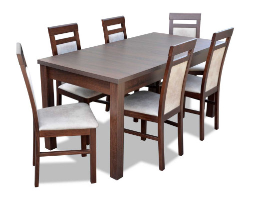 Esstisch + 6x Stühle Esszimmer Garnitur Designer Holz Klassische Set