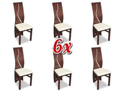Garnitur 6x Gruppen Holz Sessel Lehn Stuhl Set Gruppe Stühle Hotel Polster Neu