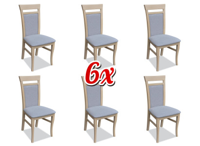 Garnitur Komplett Gruppe Wohnzimmer 6x Stück Grau Esszimmer Stuhl Set Stühle Neu