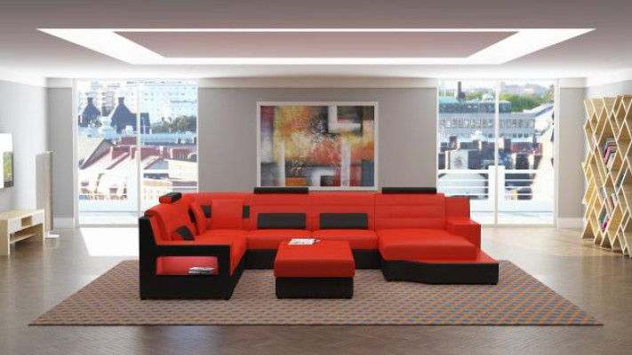 Wohnlandschaft Ecksofa Sofa Couch Polster Garnitur Ledersofa Schlafsofa