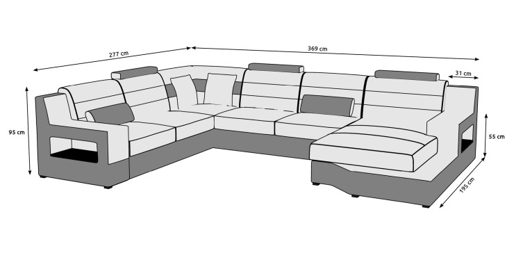 Wohnlandschaft Ecksofa Sofa Couch Polster Garnitur Ledersofa Schlafsofa