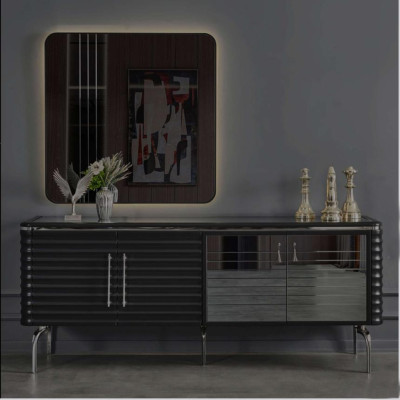 Komplette Esszimmer Möbel Designer Sideboard Luxus Esstisch 4x Stühle