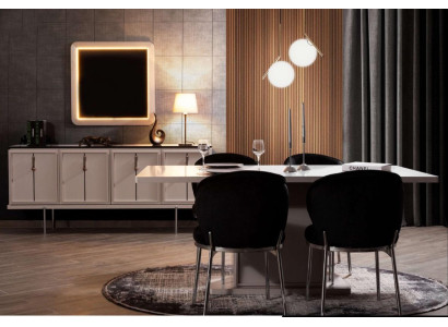 Esszimmer Garnitur Modernes Set Esstisch 4x Polsterstühle Sideobard 7tlg