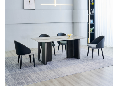 Rechteckiger Esszimmer Tisch 4x Stühle Moderne Esszimmergruppe 5tlg Neu