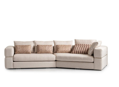 Ecksofa Stoffsofa Polstersofa Beige Sofas Modern Wohnzimmer Design