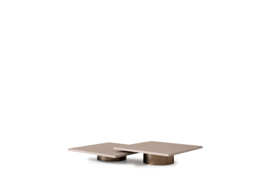 Gruppe Tische Couchtisch Kaffeetisch Beistelltisch Holz Set Beige 2tlg