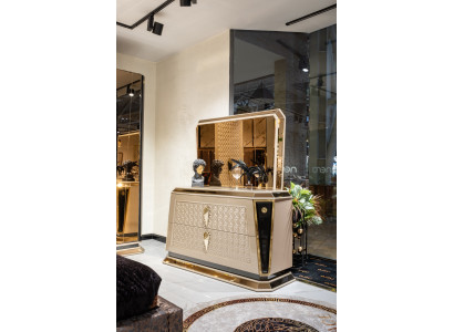 Schlafzimmermöbel Modern Luxus Kommode mit Spiegel Design Einrichtung