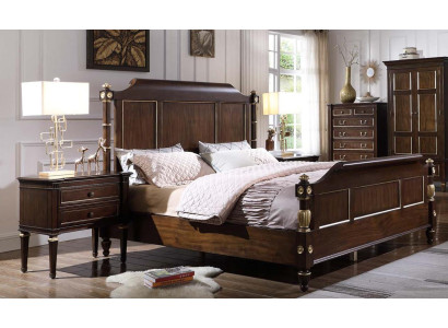 Schlafzimmer Set Bett 2x Nachttische Luxus neu 3tlg Design Modern Holz