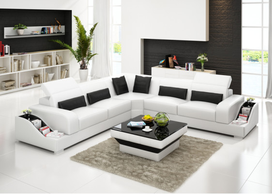 Ledersofa Couch Wohnlandschaft Ecksofa Eck Garnitur Modern Sofa Design