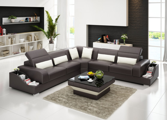 Ledersofa Couch Wohnlandschaft Ecksofa Eck Garnitur Modern Sofa Design