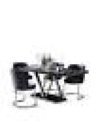 Schwarze Stilvolle Esszimmer Garnitur Luxus Esstisch 6x stühle Set 7tlg.