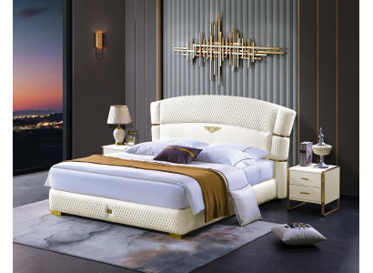 Holz Design Bett Doppel Luxus Ehe. Modernes Hotel Gestell Schlaf Zimmer
