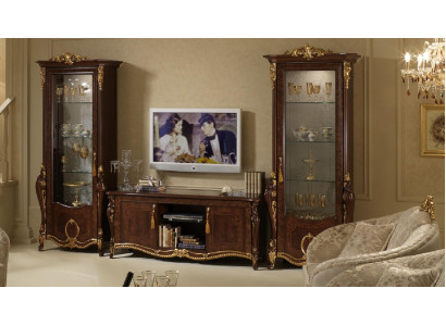 Klassisch Wohnwand Vitrine Kommode Schrank sideboard Barock Rokoko