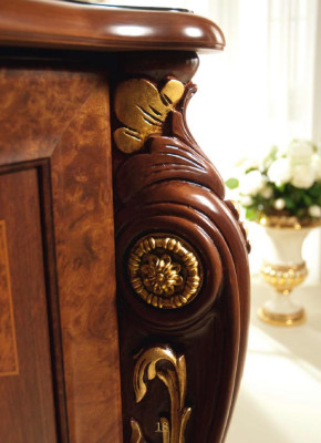 Klassisch Wohnwand Vitrine Kommode Schrank sideboard Barock Rokoko