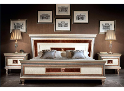 Bett 2x Nachttische 3tlg. Italienische Möbel Schlafzimmer Betten Holz Neu Set