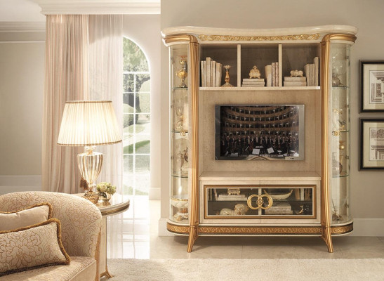 Designer Wohnzimmer Fernseh Wand Medienwand Fernsehwand Fernsehschrank Wohnwand