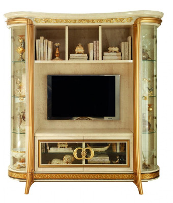 Wohnzimmer Anbau Medien Wand Fernsehwand Fernsehschrank Wohnwand Barock Rokoko
