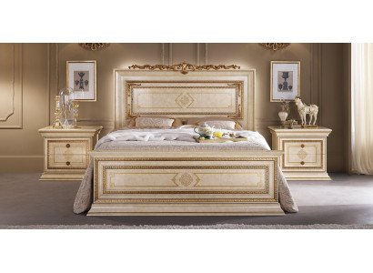 Bett 2x Nachttische 3tlg. Italienische Schlafzimmer Möbel Betten Holz Neu Set
