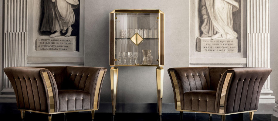 Schrank Bar Barschrank Vitrine Wohnzimmer Designer Regal Möbel arredoclassic