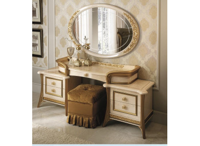 Schminktisch mit Spiegel Luxus Konsole Kommode Schlafzimmer Tisch Barock Rokoko