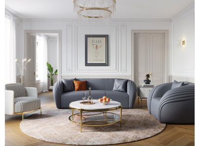 Wohnlandschaft Sofa Polster Sofagarnitur 3+2 Sitzer Moderne Stil Möbel Gruppe