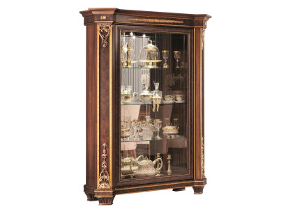 Vitrine 2 Tür Holz Schrank Vitrinen Wohnzimmer Schau Schränke Design Glas Möbel