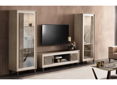 Design Wohnwand Sideboard 2x Schrank rtv Lowboard Anrichte 3 tlg. Set Vitrine