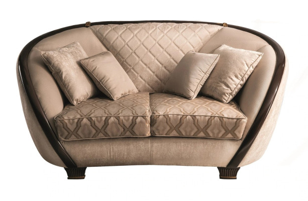 Wohnzimmer Stoff Couch Sofa 2 Sitzer Designer Couchen Couch Beige Textil Polster