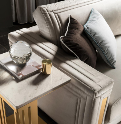 Dreisitzer 3 Sitzer Wohnzimmer Polster Textil Modern Luxus Design Sofa Möbel Neu