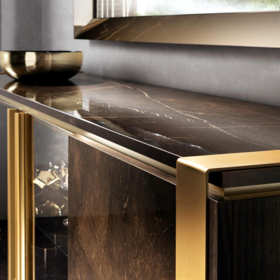 Edle Design Konsole Holz Sideboard Spiegel Anrichte Schrank 2tlg. Konsolentisch