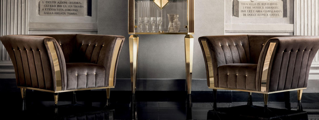 Sessel Club Lounge Lehn Stuhl Polster Sofa 1 Sitzer Fernseh Samt arredoclassic