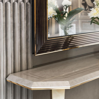 Holz Italienische Möbel Konsolentisch Spiegel Sideboard 2tlg Set arredoclassic