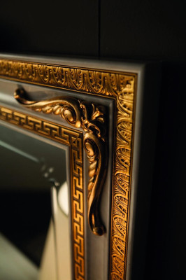 Klassischer Wandspiegel Holzrahmen Spiegel Möbel Gold 170x110 Holz Rahmen Wand