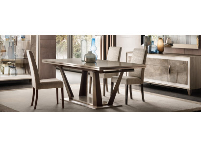 Luxus Möbel Esstisch Tisch Esszimmer Wohnzimmer Holz Edelstahl Design Tische Neu