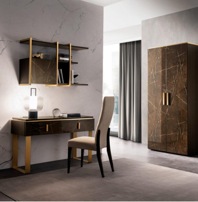 Set Wandregal Schreibtisch Regal Schrank arredoclassic Büro Zimmer 2tlg Tisch