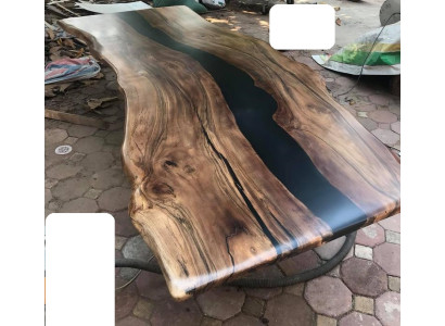 Esstisch epoxid harz echtes holz massive möbel wasserfall epoxy tisch giessharz