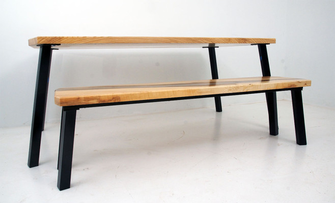 Epoxidharz Tisch Bank 2tlg. Set Echtes Holz Wasserfall Fluss Tische Gruppe Neu