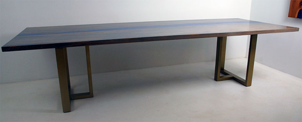 Tisch epoxid harz esstisch echtes holz massive möbel wasserfall epoxy giessharz