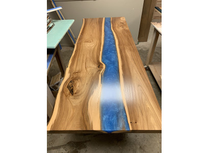 Esstisch tische epoxid harz epoxy tisch wasserfall echtes holz massive möbel