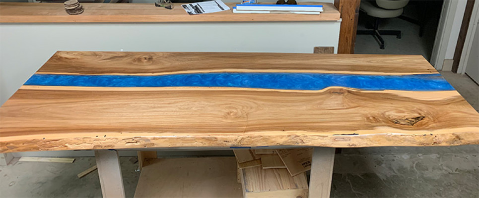 Esstisch tische epoxid harz epoxy tisch wasserfall echtes holz massive möbel