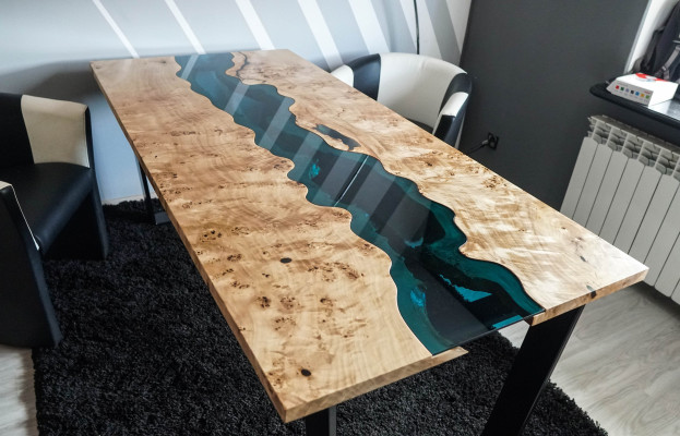 Tische epoxid harz esstisch holz massive möbel epoxy tisch giessharz wasserfall