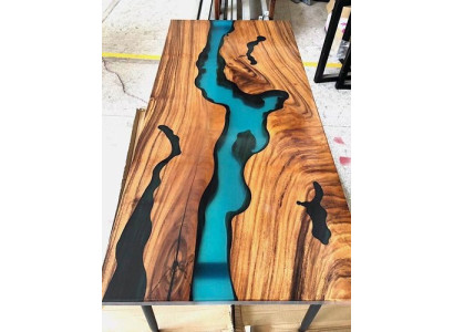Moderne Tische Esstisch Design Tisch Harz Meer Fluss Möbel 220x90 Epoxid Ozean