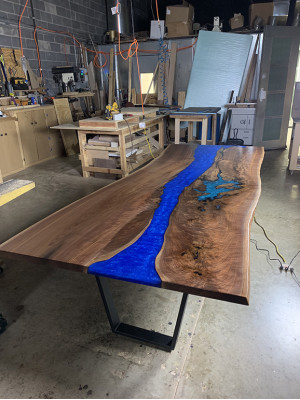 Esstisch Meer Wasser River Echtes Holz Flusstisch 260x100 Tische