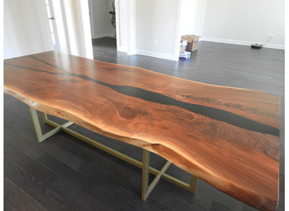 Flusstisch Esstisch River Table Massiv Tische 240x100 Epoxidharz Meer