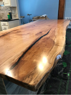 Esstisch Epoxid Harz Echtes Holz Massive Möbel Wasserfall Epoxy Tisch 240x100cm