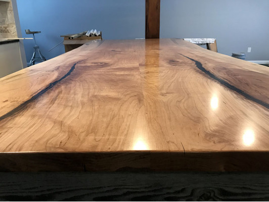 Esstisch Epoxid Harz Echtes Holz Massive Möbel Wasserfall Epoxy Tisch 240x100cm