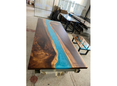Moderne Tische Esstisch Design Tisch Harz Meer Fluss Möbel 220x90