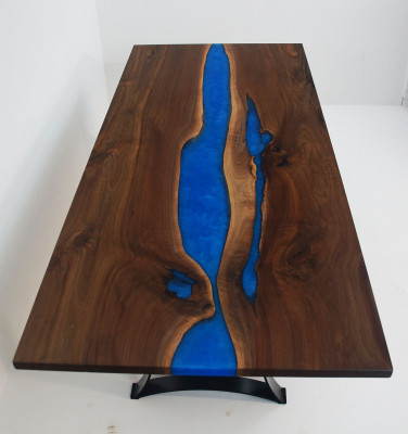 Esstisch Blue River Table Echtes Holz 220x90 Tische Epoxidharz Neu